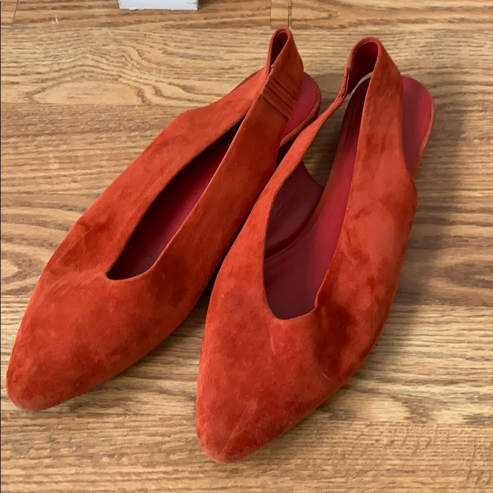EVERLANE slingback leather flats Rust size 7.5